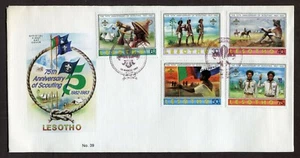 LESOTHO 1982, BOY SCOUTS, SCOUTING YEAR, Scott 357-362, ON 2 F.D.C.'S - Picture 1 of 2