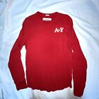 Abercrombie & Fitch vtg T Shirt MUSCLE Mens Medium Longsleeve Red Sewn Letters