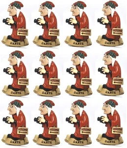 12 Pezzi Calamita Magnete Caricatura Dante in Resina cm.6,4 Bomboniera Laurea - Imagen 1 de 1
