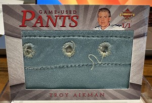TROY AIKMAN Super Rare Patch Card GAME WORN PANTS! UNIQUE 1/1 Presidents Choice