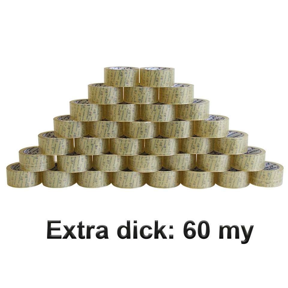 HELO Leise Flüsterkleber Klebeband 60my Paketband 66m x 48mm Transparent 1-180 Stk.