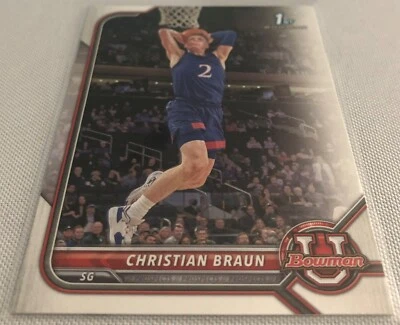 2021-22 Bowman University Basketball Christian Braun Kansas Jayhawks 1st Bowman - Image 1 of 3