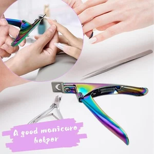 Acrylic False Nail Tip Cutter Clipper U-Edge with Spring Manicure Salon Art Tool - Picture 1 of 6