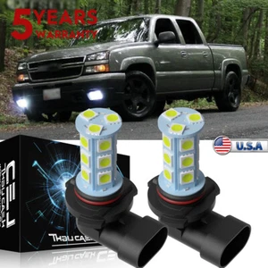 For Chevy Silverado 1500 2500 HD 2003-2005 2006 White 9005 LED Fog Lights Bulbs - Picture 1 of 14