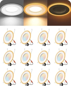 EDISHINE 12 Pack 5CCT 6 Inch Recessed Lighting with Night Light, 12W 1000LM D... - Picture 1 of 7