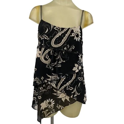 Top Tribal Mujer Cami Negro Página Floral ☼ Niveles Talla 4 Sin Mangas Nuevo $68 Foto 1 de 4