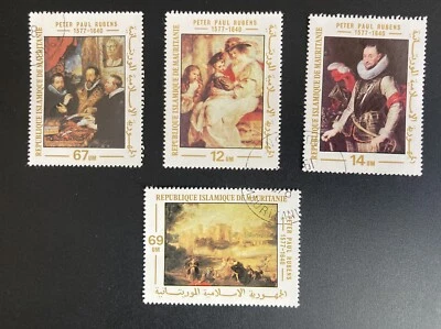 Mauritania Rep.  Juego completo de 4 pinturas Rubens SC#378-381. Lote #B07-042015 Foto 1 de 2