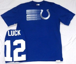 Indianapolis Colts Footballt Andrew Luck 12 Short Sleeve Shirt Royal Blue New - Picture 1 of 3