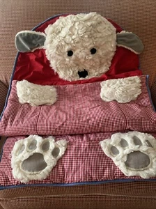 Pottery Barn Kids Shaggy Dog Red Gingham Soft Sleeping Bag 72x29 EXCELLENT Cute! - Picture 1 of 9