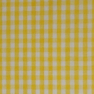 Yellow GINGHAM Fabric 65 Poly 35 Cotton Check Yellow White BY THE YARD - Image 1 of 2