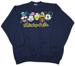 Vintage 90s Mickey And Co Blue Sweatshirt Jumper Mens Size XL Disney USA Made - Picture 1 of 12