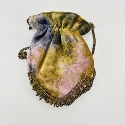 Free People Talk to Me 手包斜挎包天鹅绒钱包带串珠链条纹 — 第 1/3 张图片