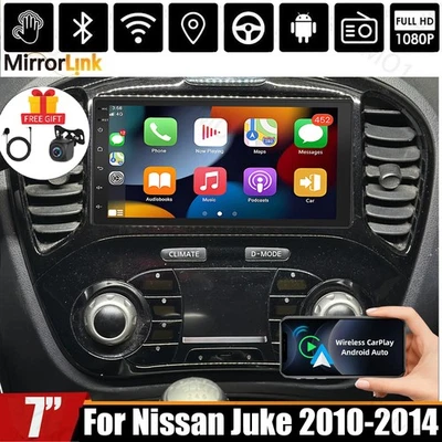 7'' Carplay Car Stereo Radio For Nissan Juke 2010-2014 GPS Wifi Android 15 Navi - Image 1 of 4