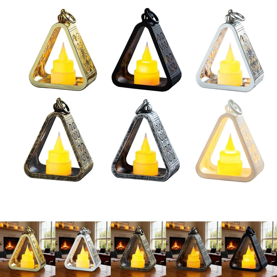 Lámpara de noche adorno decoración habitación portátil escritorio atmósfera luz triángulo LED Foto 1 de 1