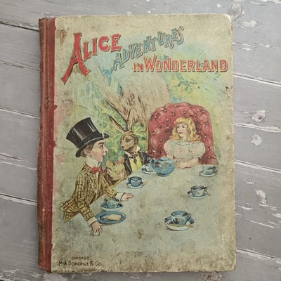 Antique Alice Adventures in Wonderland Illustrated Book M. A. Donohue & Co. Foto 1 de 4