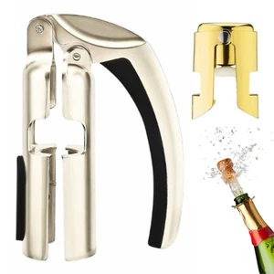 Metal Champagne Bottle Opener Tool Zinc Alloy Champagne Cork Remover - Picture 1 of 11