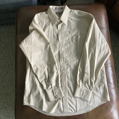 Camisa de hombre Croft & Barrow de tela ancha manga larga con botones color tostado 16 1/2 34-35 Foto 1 de 4