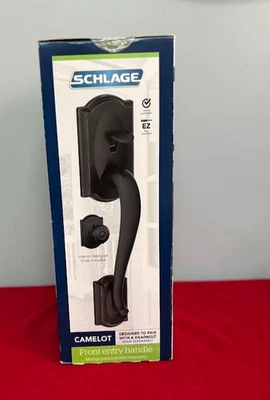 New Schlage Camelot Entry Door Handle with Georgian Door Knob FE285 CAM 716 GEO - Image 1 of 4