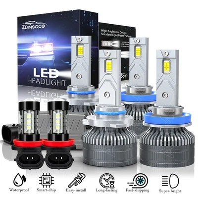 Lâmpadas de farol de LED + farol de neblina 6500K 6x para Subaru Legacy 2015 2016 2017 2018 - Imagem 1 de 4