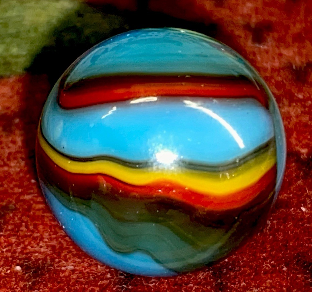 Colored Marbles 25 Glass Marbles - Serpent Style In Blue, Red & Yellow ...