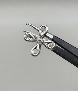 STUNNING VTG ADL Platinum Pt950 Natural Diamond .25ctw Slide Pendant Charm - Picture 1 of 7