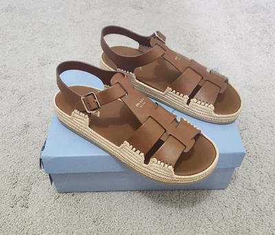 Sandalias de cuero Prada para mujer talla IT 40 Foto 1 de 4
