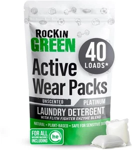 Rockin' Green Laundry Detergent Pods, Plant-based, All Natural, 40 Loads - Picture 1 of 7