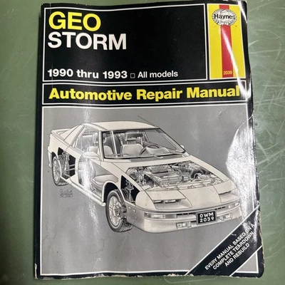 Geo Storm 1990-1993 Shop Service Repair Manual Wiring Diagrams Engine Guide Body - Image 1 of 3