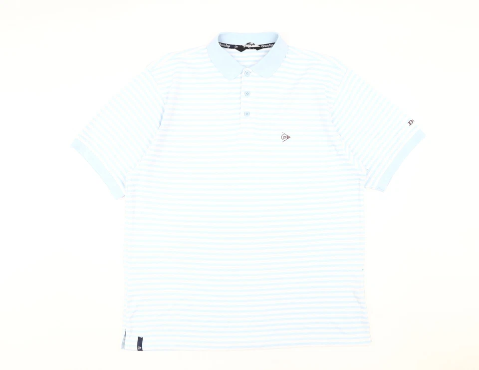 Dunlop Men's Blue Striped XL Golf Polo Shirt - Imagem 1 de 4
