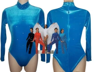 Can't Stop The Beat Rhinestone Leotard PEACOCK Child Large Dance Costume New - Picture 1 of 8