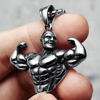 Stainless Steel Bodybuilding Fitness Biceps High Quality Gym Lover Pendant Men's