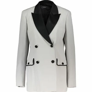 JOSEPH  Grey Moore Crepe Satin Blazer - Picture 1 of 2
