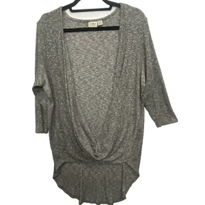CATO Woman's Black/Gray Draped Neckline 3/4 Sleeve Pullover Sweater Size 18/20 - Picture 1 of 10
