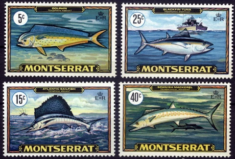 Montserrat 1969 Fish Tuna Sailfish Dolphin Mackerel MNH (SC# 220-223) Cover