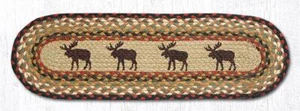 Braided Jute Stenciled Stair Tread Rug. MOOSE. Earth Rugs. 27" x 8.25" - Picture 1 of 1