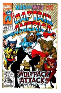 CAPTAIN AMERICA 406, NM- (9.2), MAN and WOLF PART 5, WOLVERINE APPEARANCE * - Picture 1 of 2