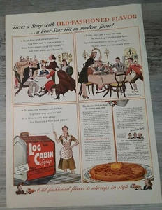 1941 Vintage Print Ad Log Cabin Syrup & Woodbury Face Powder Myrna Loy 2-Sided - Picture 1 of 2