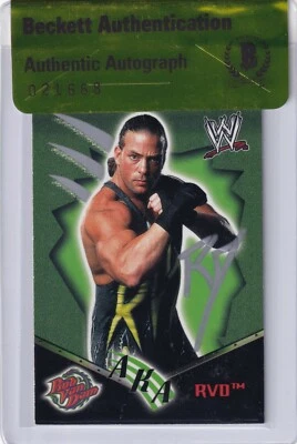 Rob Van Dam Signed 2002 Fleer WWE Royal Rumble Rookie Card 89 BAS COA RC AKA RVD - Image 1 of 4