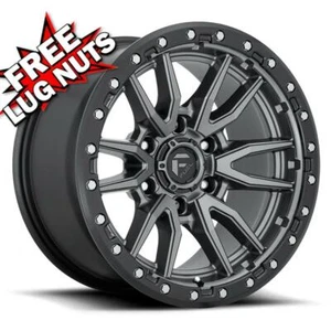 16 inch 16x8 Fuel D680 Rebel Gunmetal Black wheel rim 6x5.5 6x139.7 +1 - Picture 1 of 1