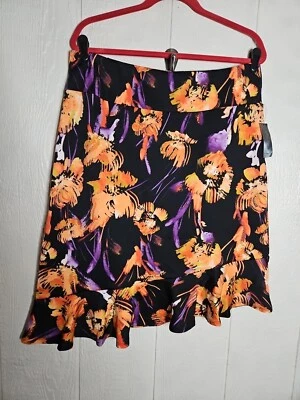 NUEVO CON ETIQUETAS Falda Thalia Sodi Floral Tie Dye Asimétrica Volantes Talla 2XL Foto 1 de 2