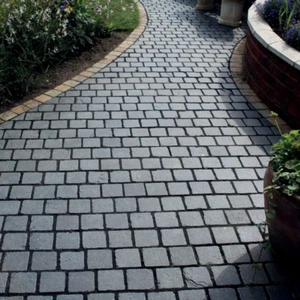 ONLY £94.99 sq.m BASALAT BLACK TUMBLED STONE 10X10 Cm 50 mm thick FLOOR TILE - Picture 1 of 6