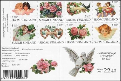 Valentine's Day Guardian Angels Love Roses Friendship Finland MNH Booklet 1997 - Image 1 of 3
