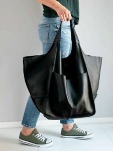 Large Capacity Shopping Bags Soft Leather Casual Tote Shoulder Bag Handbag Women
