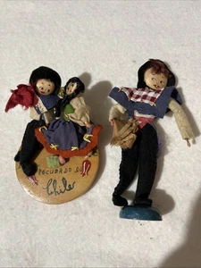 Vintage 1947 Recuerdo De Chile Souvenir / Hand Made Doll Firguire / sehr selten - Bild 1 von 7