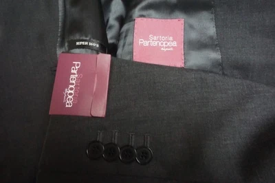 Sartoria Partenopea Medium Gray S160s Wool 2 Pc Suit Jacket Pants 44R BRAND NEW - Image 1 of 4