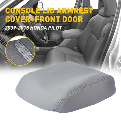 Fit 2009-2015 Honda Pilot Leather Center Console Lid Door Panels Armrest Cover - Image 1 of 4