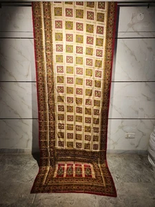 Sari indiani vintage usati colore ruggine Banarasi Saree vero tessuto zari - Foto 1 di 4
