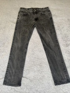Nudie Jeans Herren 33x30 Brute Knut Schwarz Bio Baumwolle Straight Leg Jeans * - Bild 1 von 17