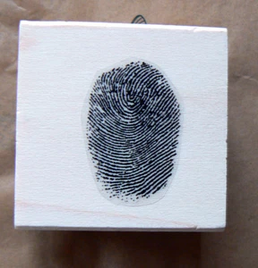 Thumbprint, Finger print 0.5x1" rubber stamp Wood Mounted P24 - Picture 1 of 1