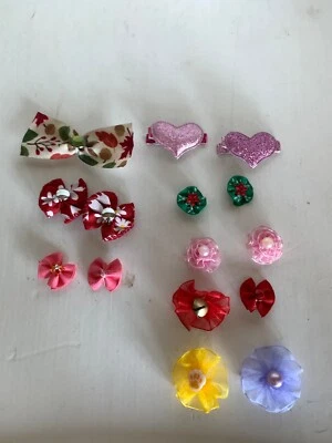 HAIR BOWS GIRL, BABY DOLL, DOG GROOMING, BARRETTES Ribbons Lace Grosgrain Clips - Image 1 of 4